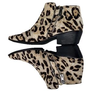 Sam Edelman Leopard Print Ankle Bootie‎ Animal Hair Mob Wife Esthetic Glam Edgy